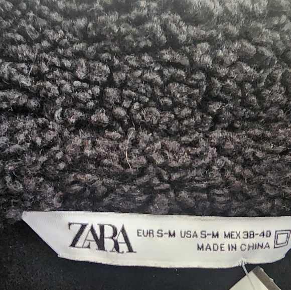 Zara Black Sherpa Shacket Ladies S-M - Picture 2 of 12